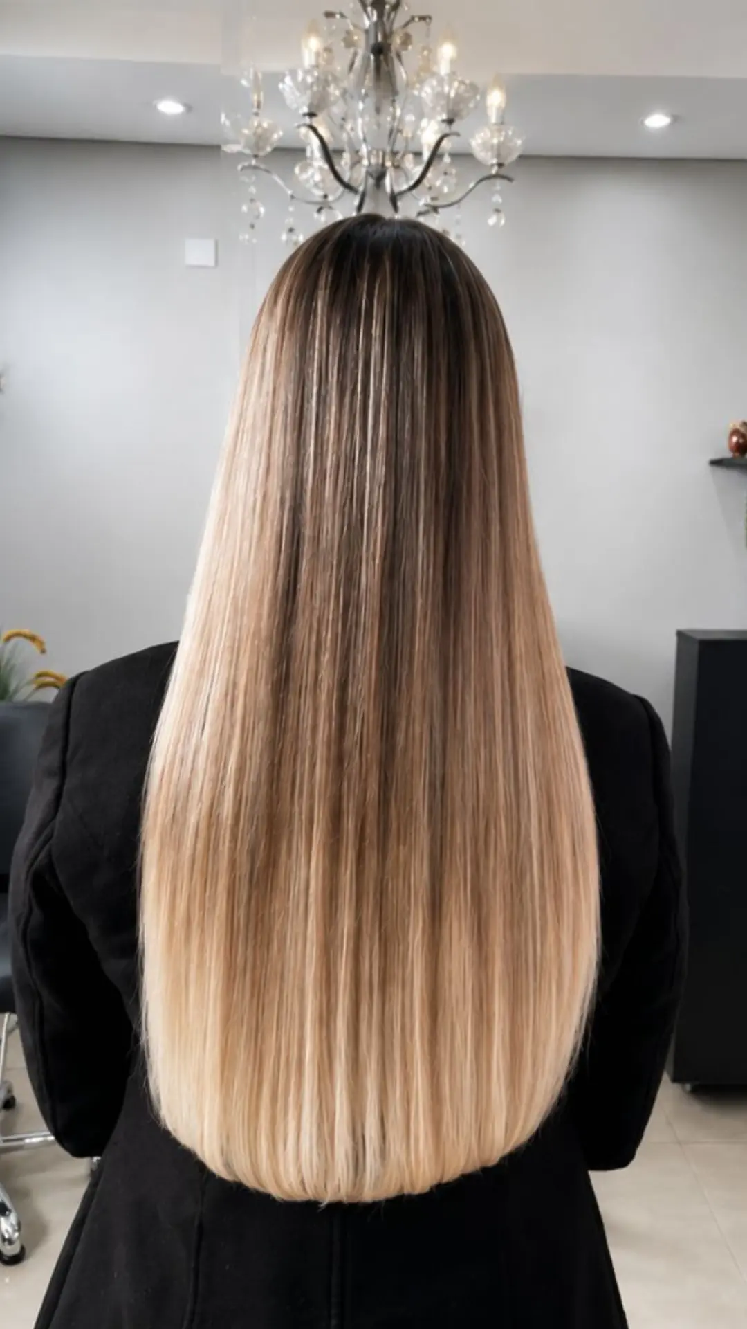 Resultado de Mega Hair com fios longos e mechas claras em Curitiba